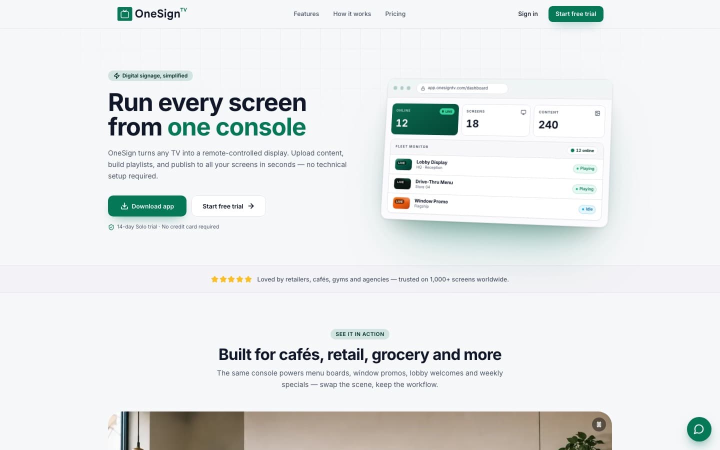 Screenshot of OneSign